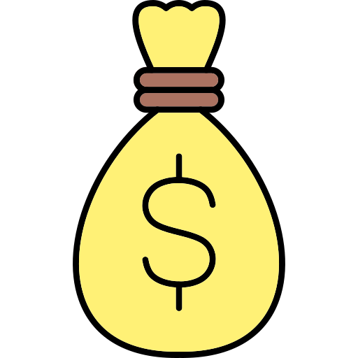bolsa de dinero Generic Thin Outline Color icono