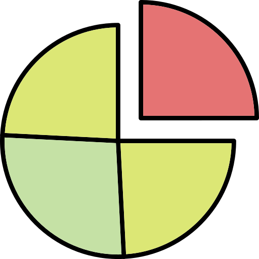 gráfico de pizza Generic Thin Outline Color Ícone