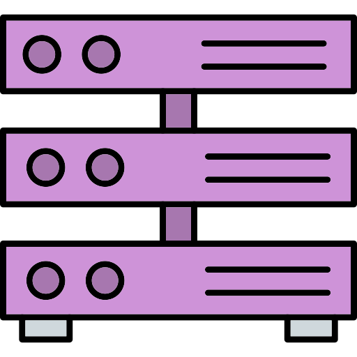 server Generic Thin Outline Color icon