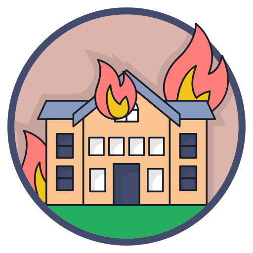 Burning house Generic Circular icon