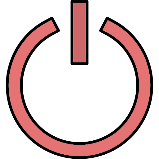 botón de encendido Generic Thin Outline Color icono