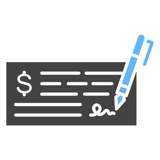 Cheque Generic Blue icon