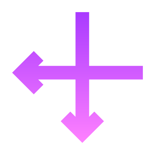 freccia giù a sinistra Generic Gradient icona