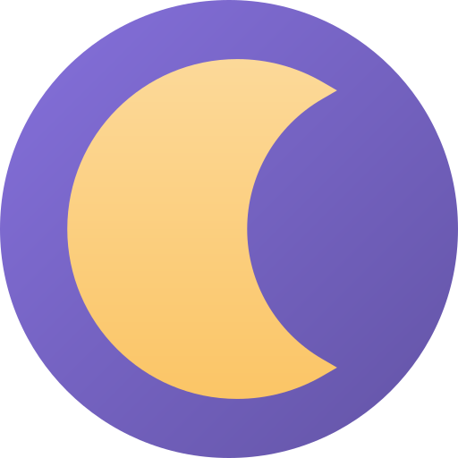 Moon Flat Circular Gradient icon