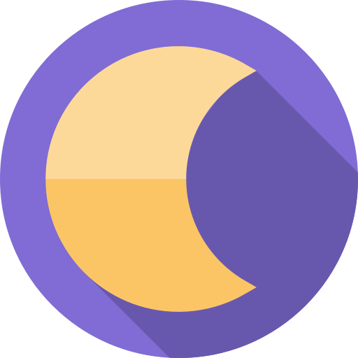 lune Flat Circular Flat Icône
