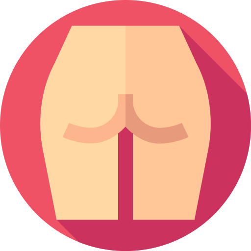 Buttocks Flat Circular Flat icon