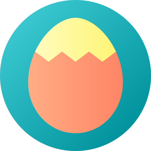 卵 Flat Circular Gradient icon