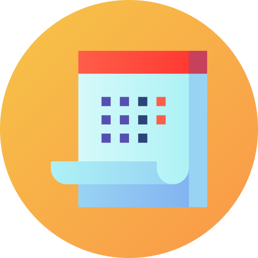 kalender Flat Circular Gradient icoon
