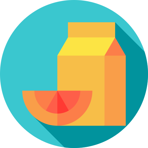 sok pomarańczowy Flat Circular Flat ikona