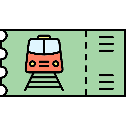bilet na pociąg Generic Outline Color ikona