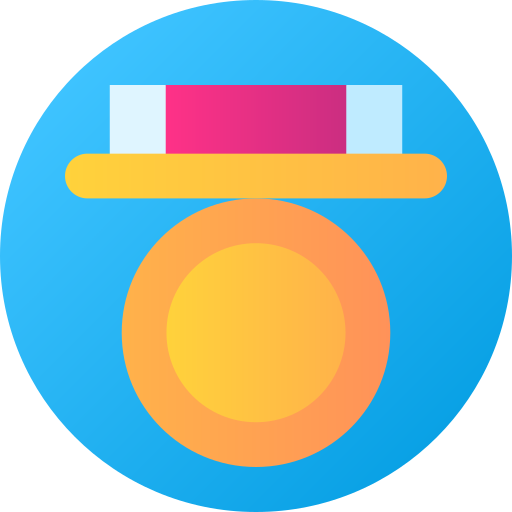 medalla Flat Circular Gradient icono