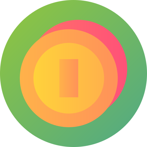 munt Flat Circular Gradient icoon
