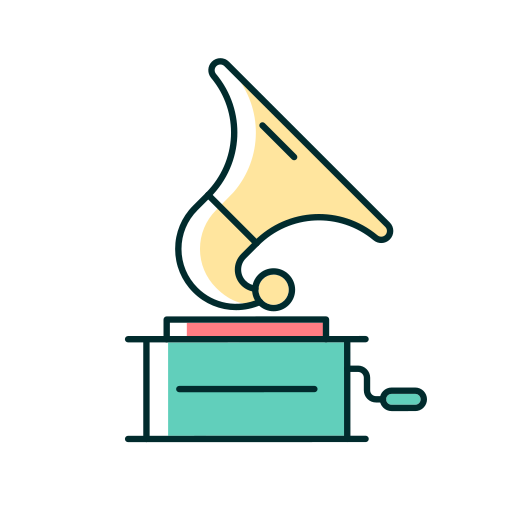 Gramophone Generic Thin Outline Color icon