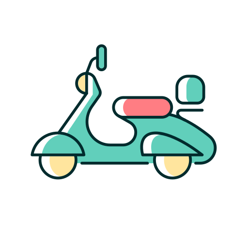 Moped Generic Thin Outline Color icon