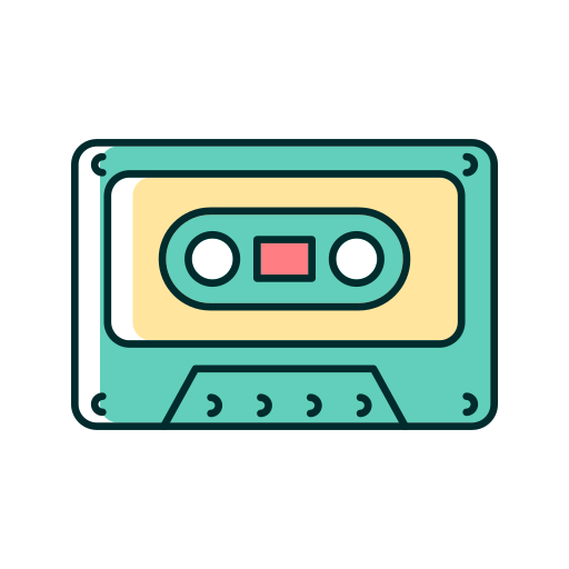 カセットテープ Generic Thin Outline Color icon