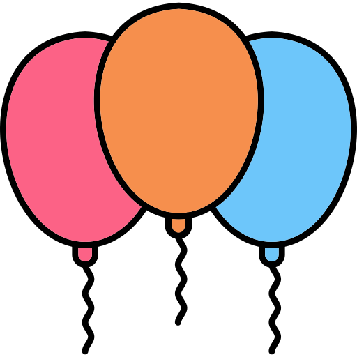 Balloons Generic Thin Outline Color icon