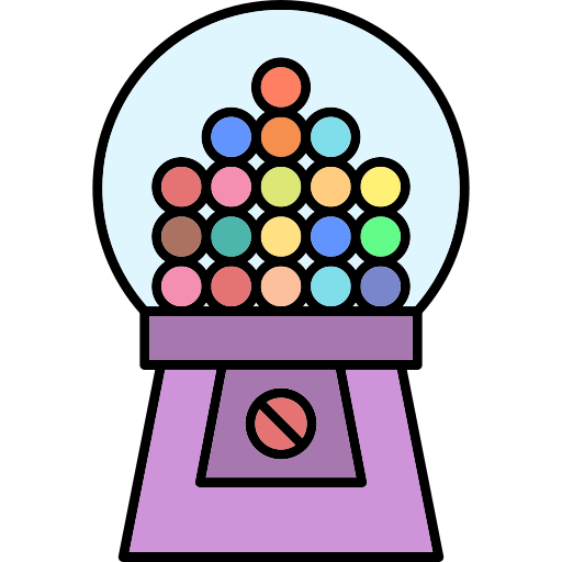 máquina de chicles Generic Thin Outline Color icono