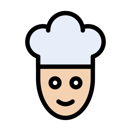 cocinero Vector Stall Lineal Color icono