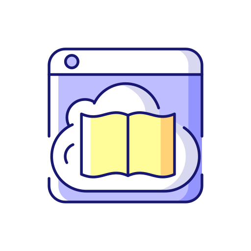 Online library Generic Thin Outline Color icon