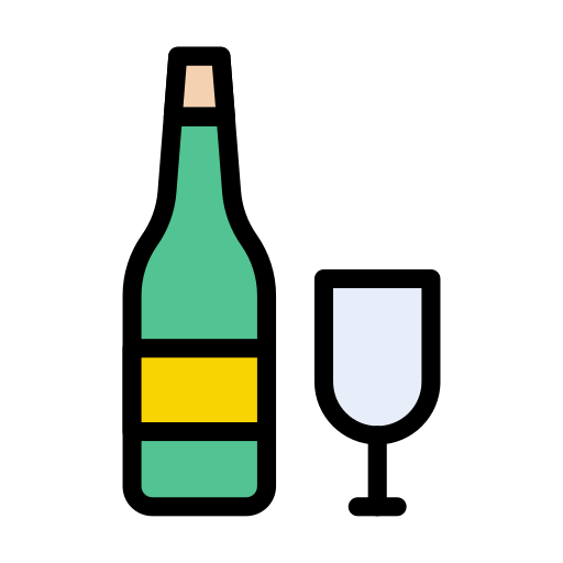 Wine bottle Vector Stall Lineal Color icon