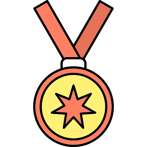 Medal Generic Thin Outline Color icon