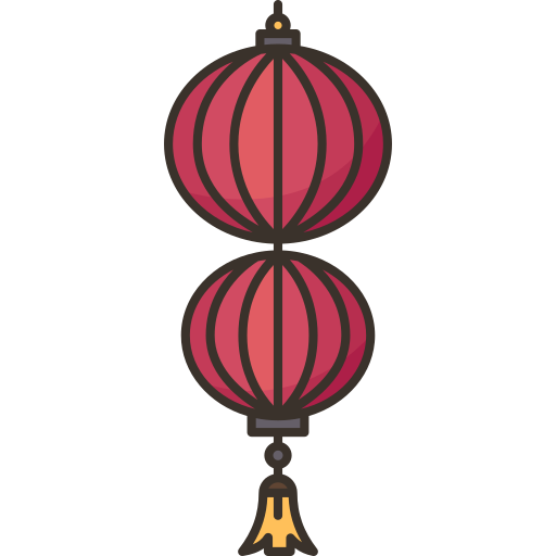 chinese lantaarn Amethys Design Lineal Color icoon