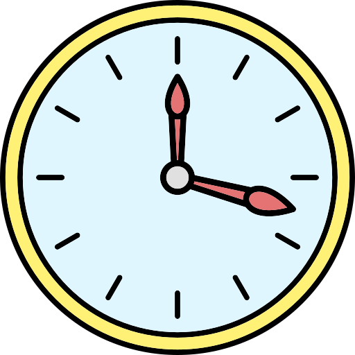 l'horloge Generic Thin Outline Color Icône