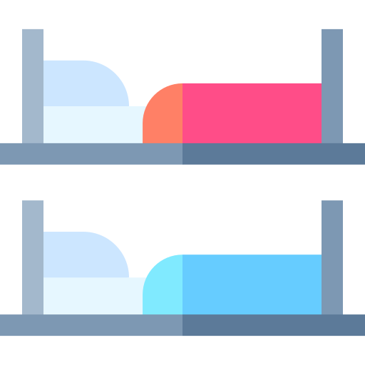 Bunk bed Basic Straight Flat icon