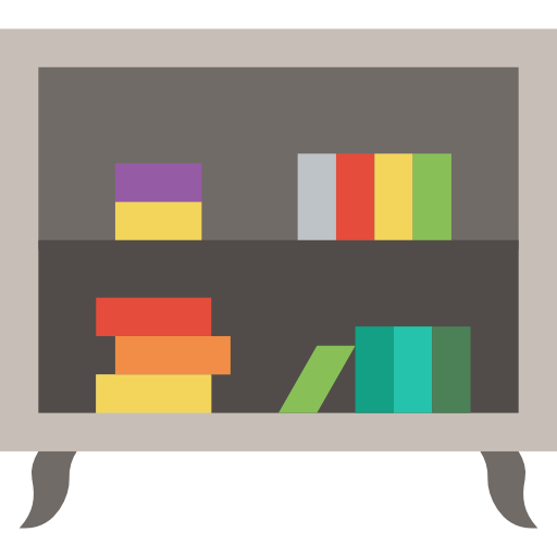 Bookshelf Basic Miscellany Flat icon