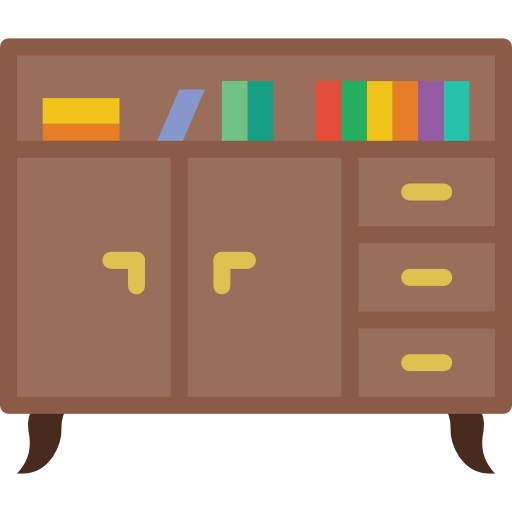 Bookshelf Basic Miscellany Flat icon