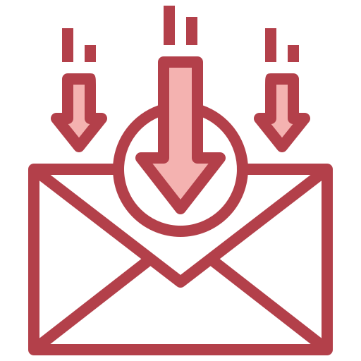 Receive mail Surang Red icon