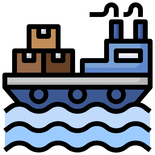 statek towarowy Surang Lineal Color ikona