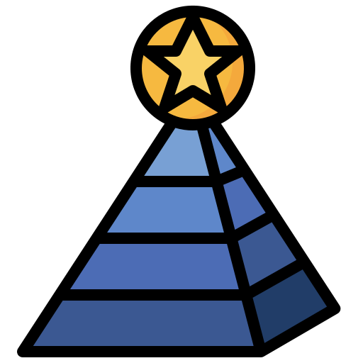 피라미드 차트 Surang Lineal Color icon