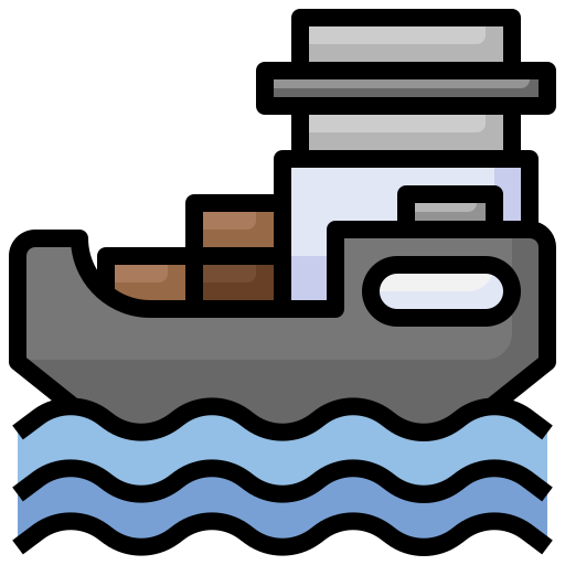 barco Surang Lineal Color icono
