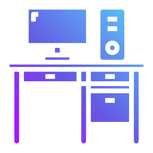 mesa de trabajo Generic Flat Gradient icono