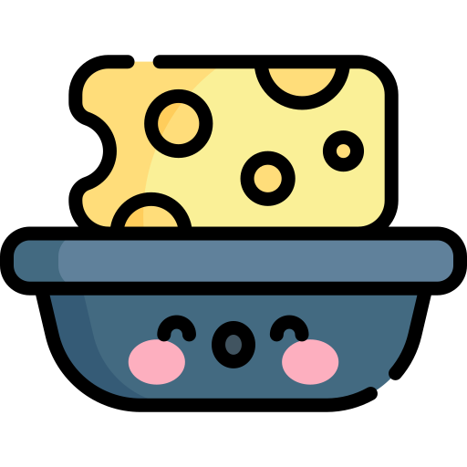 queso Kawaii Lineal color icono