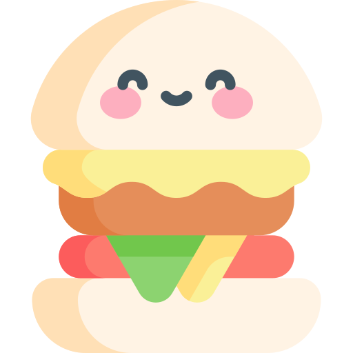Burger Kawaii Flat icon
