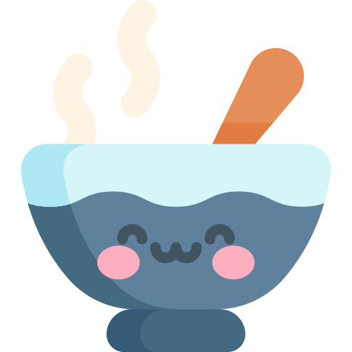 Soup bowl Kawaii Flat icon