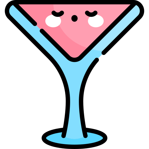 cocktail Kawaii Lineal color icona