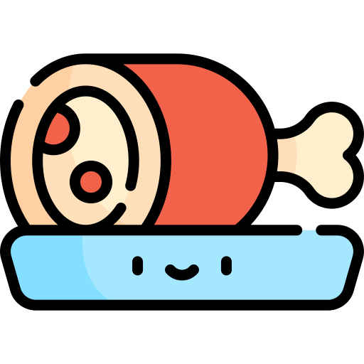 Ham leg Kawaii Lineal color icon