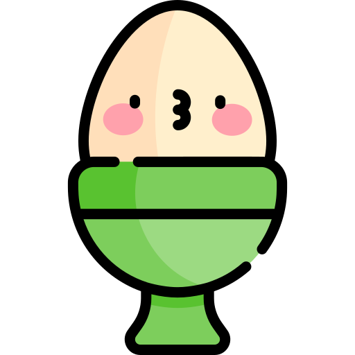 huevo Kawaii Lineal color icono