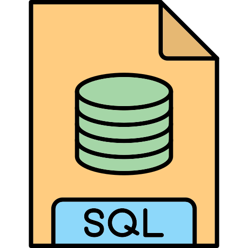 sql Generic Thin Outline Color icoon