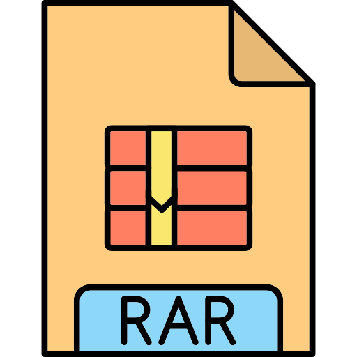 rar Generic Thin Outline Color icon