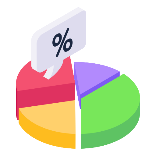 wykres procentowy Generic Isometric ikona