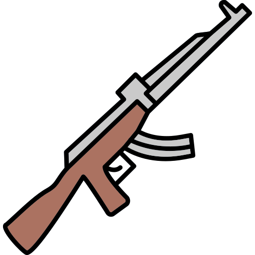 Assault rifle Generic Thin Outline Color icon