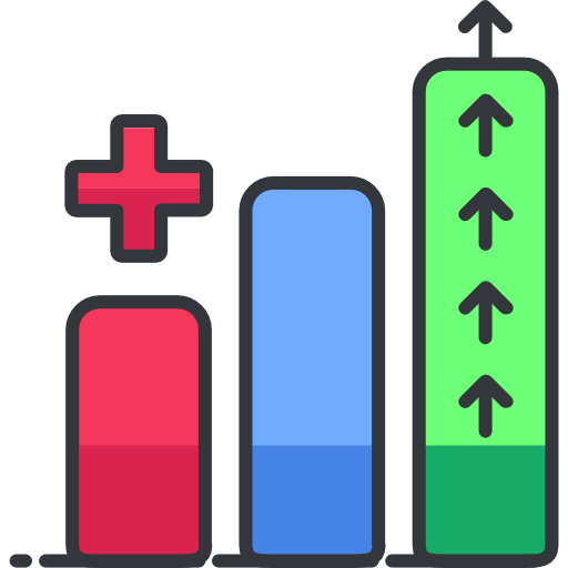 gráfico de barras Roundicons Premium Lineal Color icono