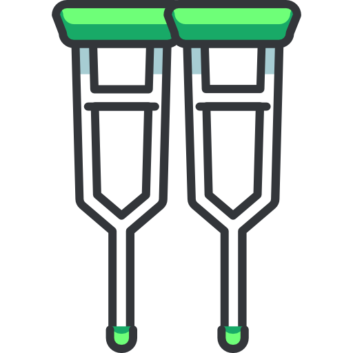 Crutches Roundicons Premium Lineal Color icon