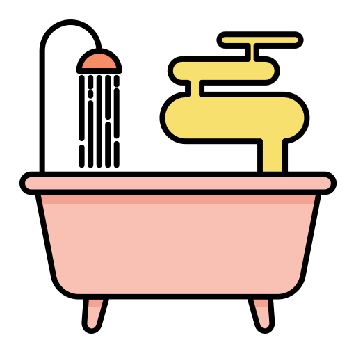 tina de baño Generic Outline Color icono