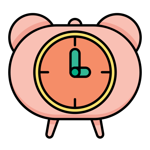 hora del reloj Generic Outline Color icono