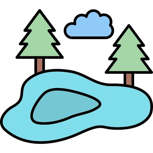 Pond Generic Thin Outline Color icon
